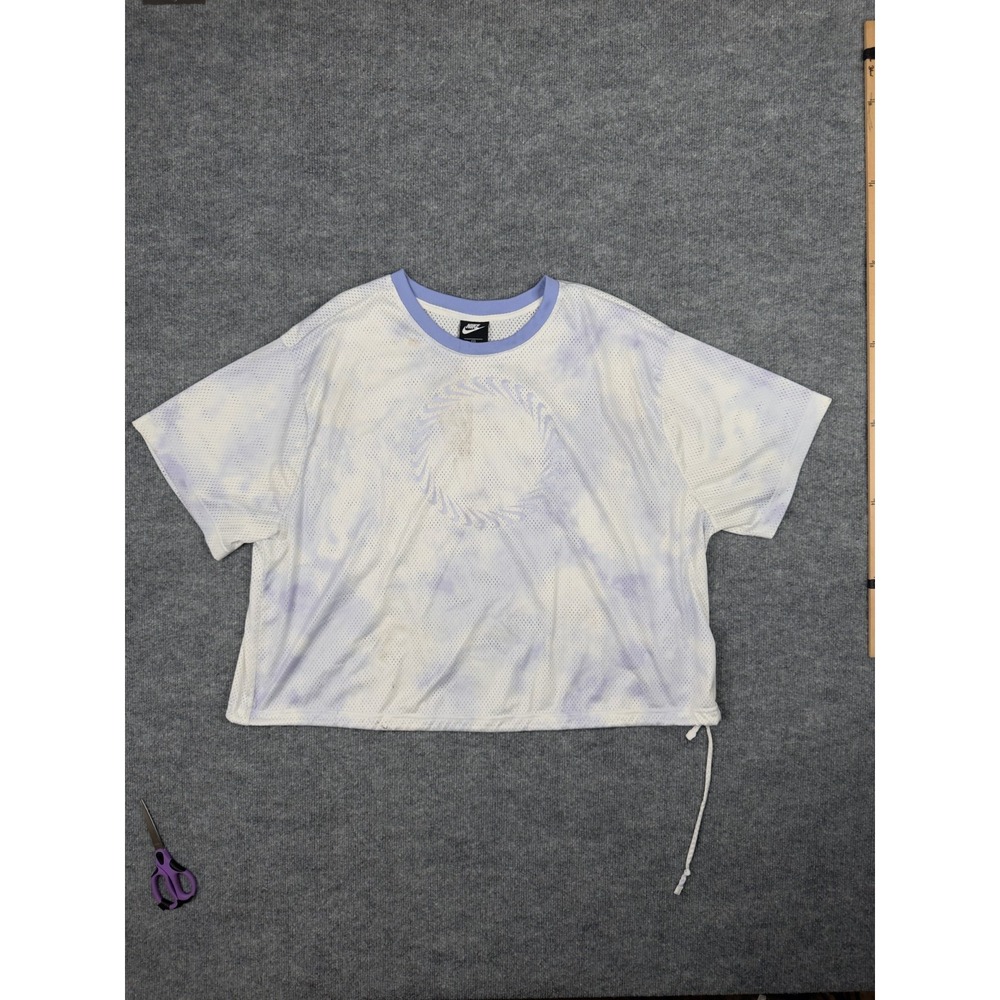 Nike Women's Crop Top Sportswear Icon Clash‎ Mesh Shirt Lavender Size Plus 3X